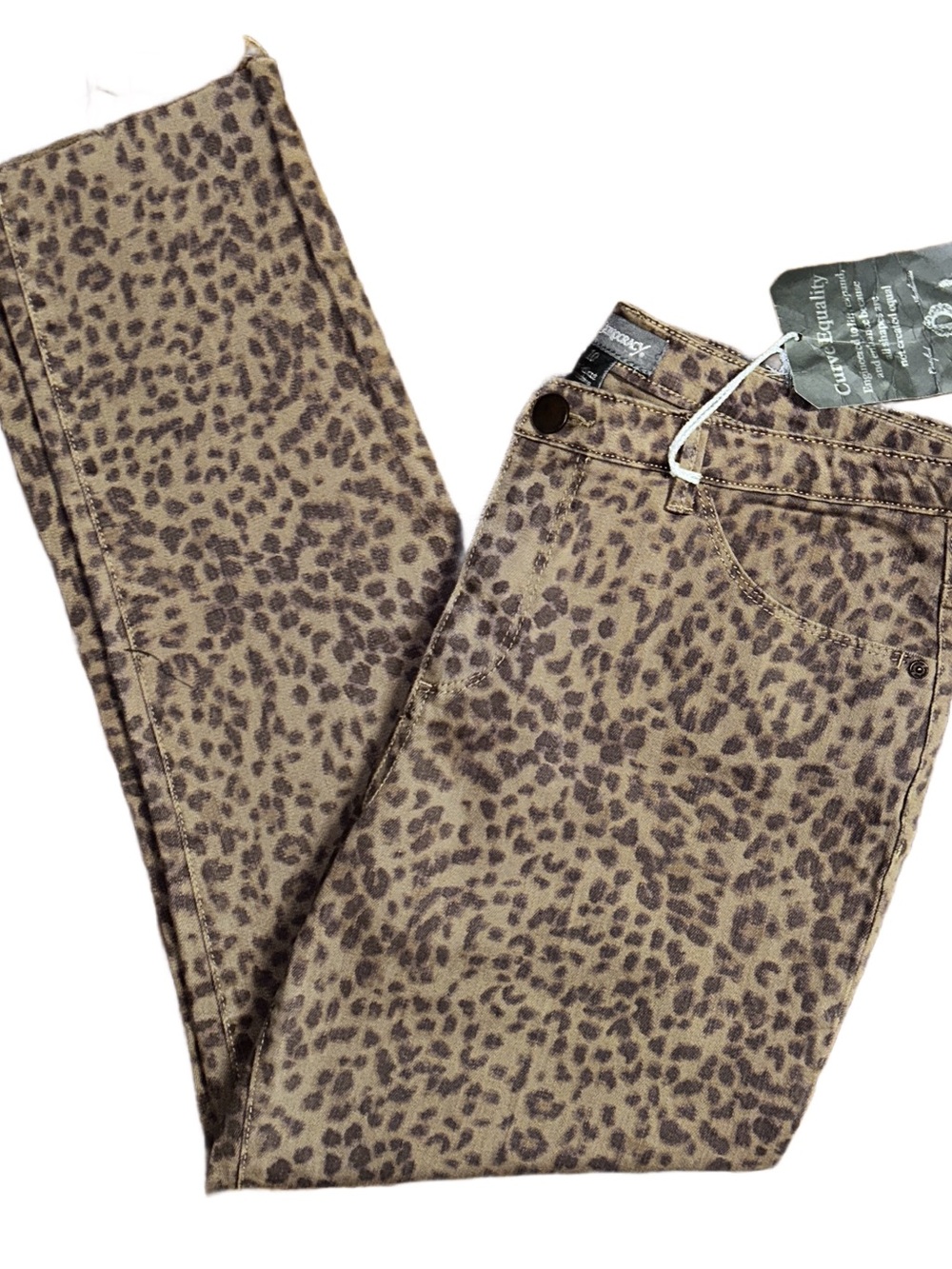 Democracy ~ Size 10 (32/28) ~ Leopard ~ Brown High Rise Skinny Denim Jeans ~ New